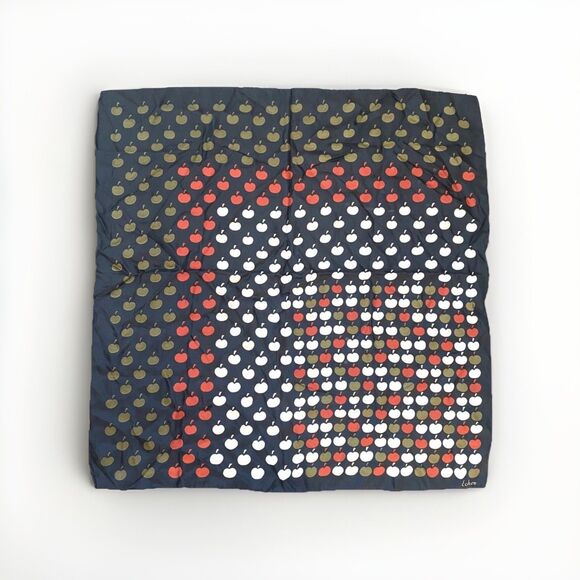 60s 70s Vintage Echo Italy Silk Scarf Novelty Apple Print Retro Mod Twee Swiftie - Picture 1 of 6
